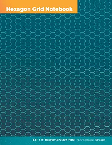 Hexagon Grid Notebook: 8.5" x 11" Hexagonal Graph Paper, 1/4 inch Hexagons / 100 pages, Grey