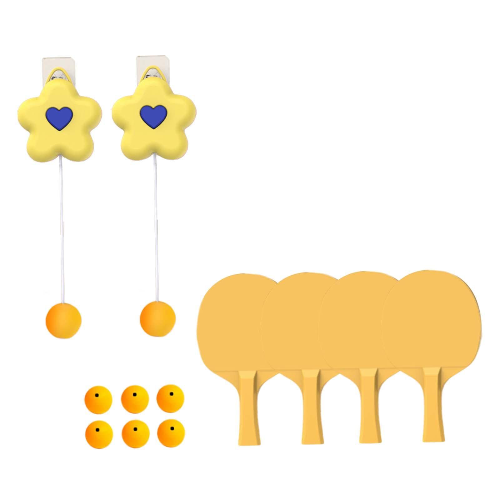 BNF®Children's Hanging Table Tennis Trainer Exercise Equipment Self Training Yellow 4 Paddles|Sporting Goods|Indoor Games|Table Tennis, Ping Pong |Paddles|1 Set Hanging Table Tennis Trainer-image-20