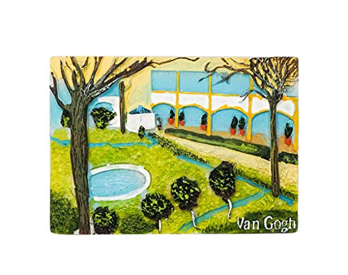 zamonji 3D Résine Réfrigérateur Aimants De Cuisine Home Decor Tourist Souvenir de Voyage - Collections Van Gogh, Pays-Bas (Cour Intérieure de l'Hôpital d'Arles) Cover