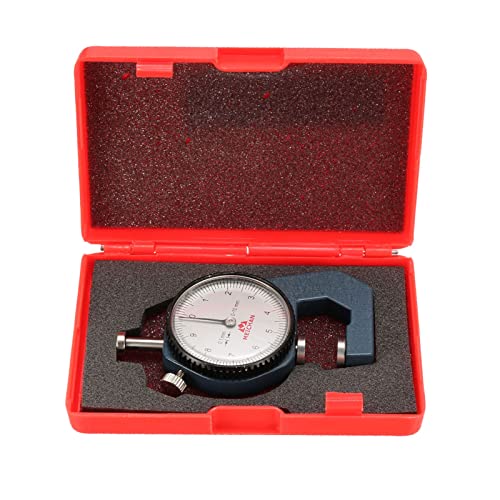 uxcell Calibrador de espesores 2 piezas, rango 0-10 mm, resolución 0.1 mm, indicador circular miniatura 5