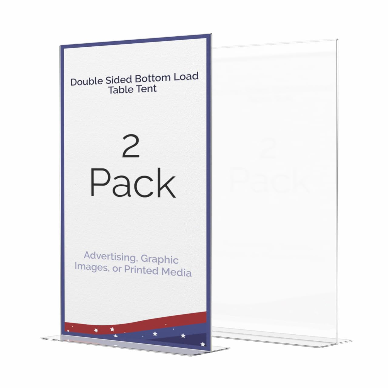 2 Pack Acrylic Frame for 11" x 17" Signs Bottom Load Double Sided Pricing Sheet Display Clear for Reception Areas and Restaurants by Marketing Holders