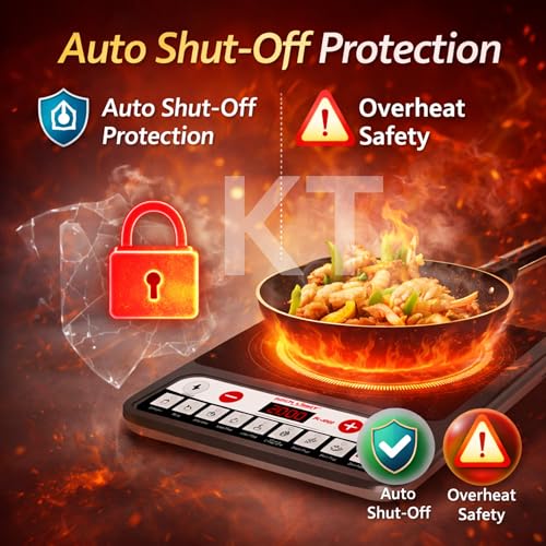 Image of DRUMSTONE ( 2026 Brings 15 Years Warranty ) 2000W Induction Cooktop with 4 Digit Display, Slide Control, 9 Power Levels, Timer & Overheat Protection | Portable Electric Stove
