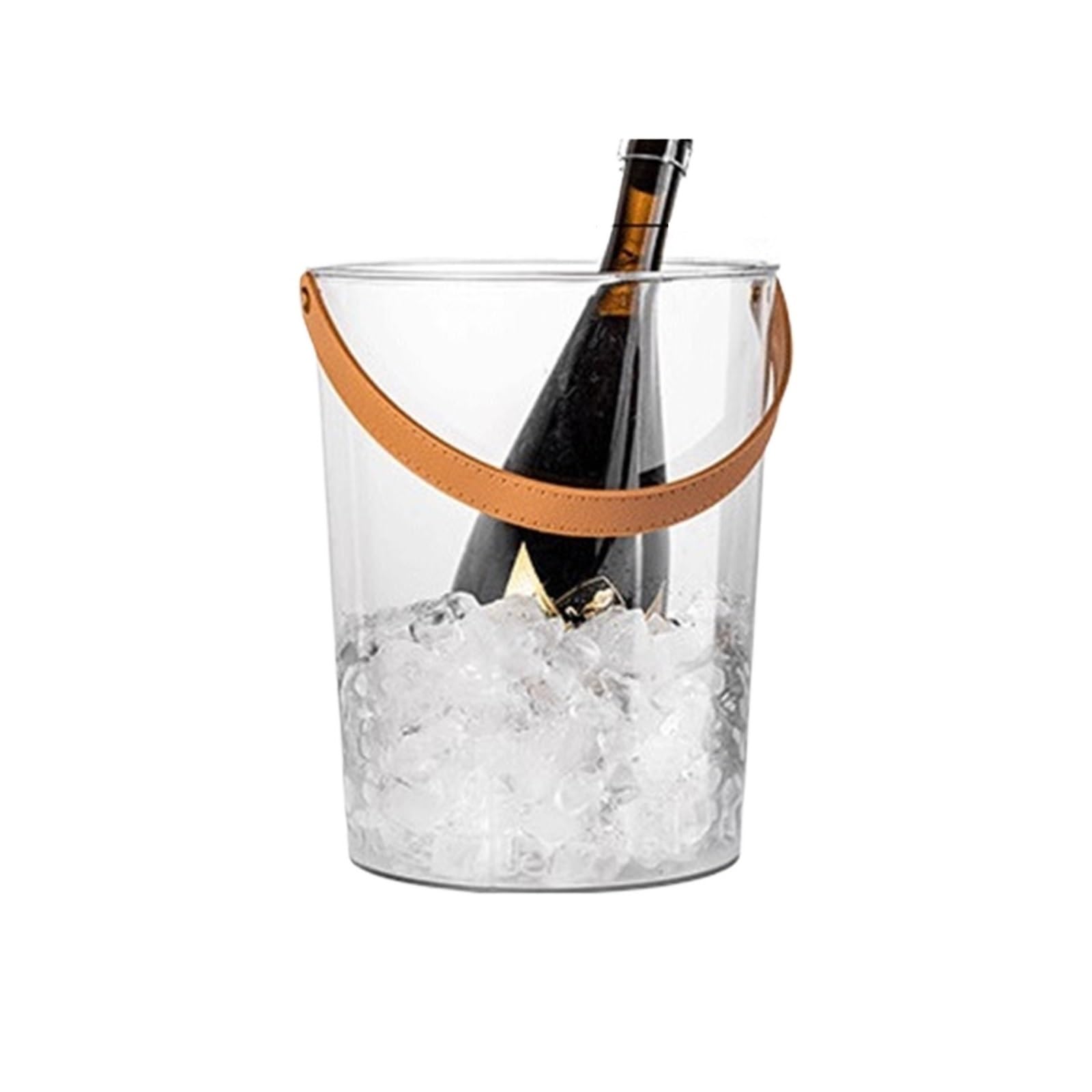 zhangrui1888 Ice Bucket Ice bucket with a leather handle Suitable for indoor Ice & Beverage Bucket