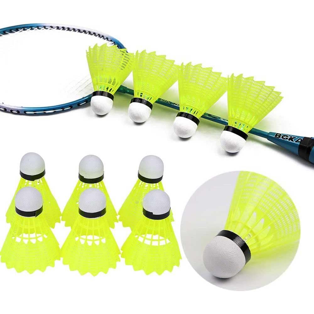Volani Badminton Nylon 24 Pezzi - Palline Allenamento Gialle/Bianche, Per Principianti E Competizioni - Foto 3