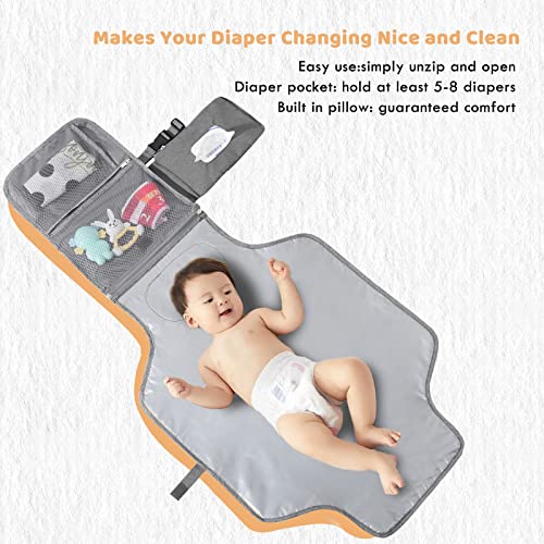 Portable-Changing-Pad-Waterproof-Detachable-Travel-Changing-pad-for-Newborn-Girl-Boy-Baby-Changing-Mat-with-Wipes-Pocket-Shoulder-Strap-Foldable-Diaper-Changing-pad-Baby-Shower-Gifts