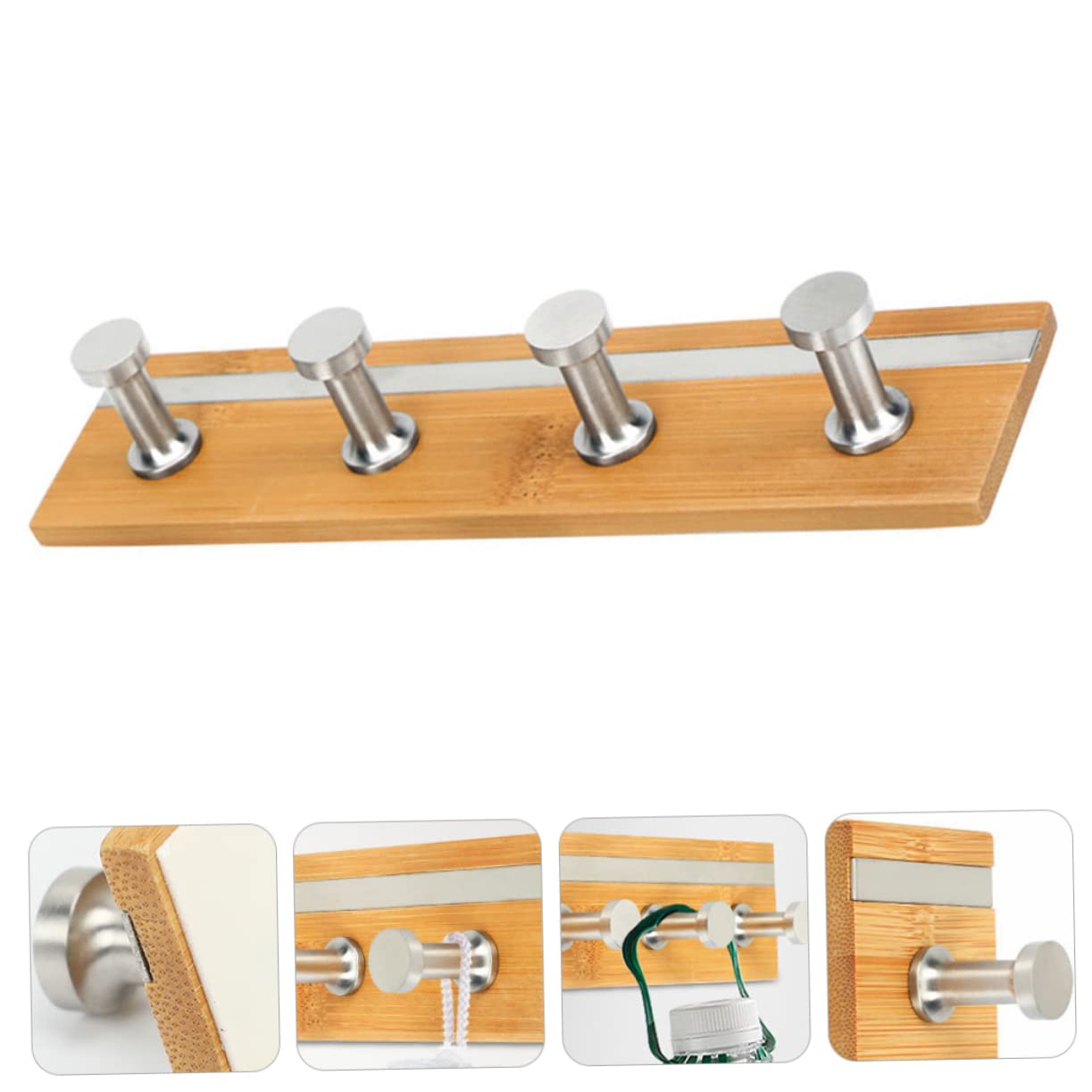 Holibanna 2 Ganchos Para Ropa De Baño Ganchos Para Toallas Ganchos Resistentes Toallero De Baño Soporte Para Toallero Perchero De Madera Gancho De Pared Para Ropa Perchero De Acero