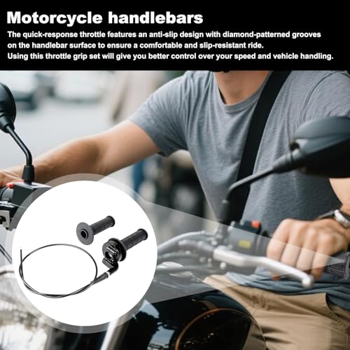 Gasgriff Griff Kabel Set,1 Paar gasgriff,Motorradgriff Lenkergriffe,Motorrad Lenkergriffe 7/8\\ 22mm,Motorrad Gasgriff,Schnellgasgriff für 50cc 90cc 110cc 125cc 140cc 150cc 200cc 250cc Pitbike Dirtbik