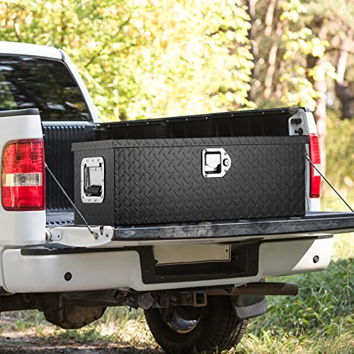 Vevor Heavy Duty Aluminum Truck Bed Tool Box, Diamond Plate Tool Box With Side Handle And Lock Keys, Storage Tool Box Chest Box Organizer For Pickup, Truck Bed, Rv, Trailer, 30"X13"X9.6", Black #TOP7