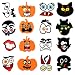 Sprinlot Manualidades Halloween, 12x Kit de Artesanía de Calabaza de Espuma de Halloween, 4X Pegatina Murciélago, Kit de Decoración de Halloween, Decoracion Halloween Niños