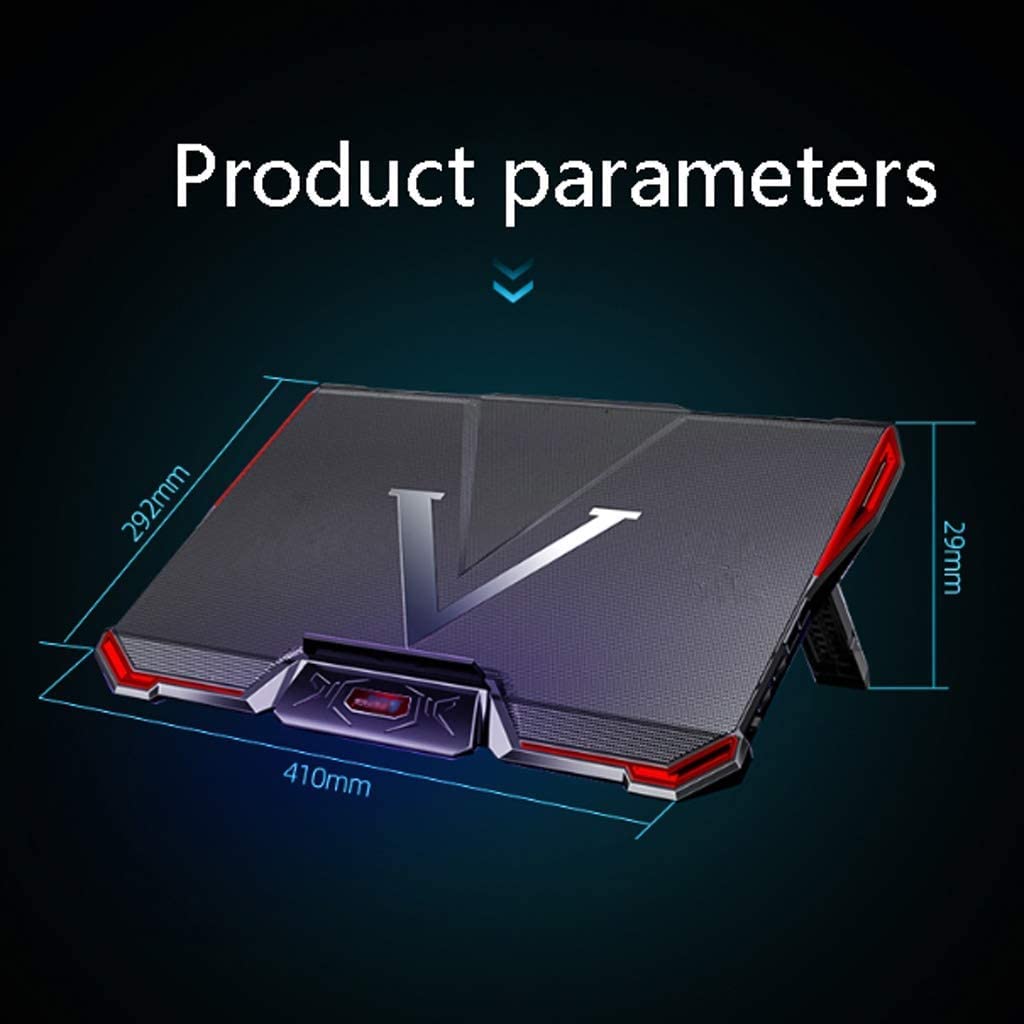Base di raffreddamento da Gaming Pad Di Raffreddamento Per Laptop Doppia Porta USB Ad Altezza Regolabile Per Da 12-17 Pollici -5 Ventole Ultra Silenziose Alte Prestazioni per PC Notebook