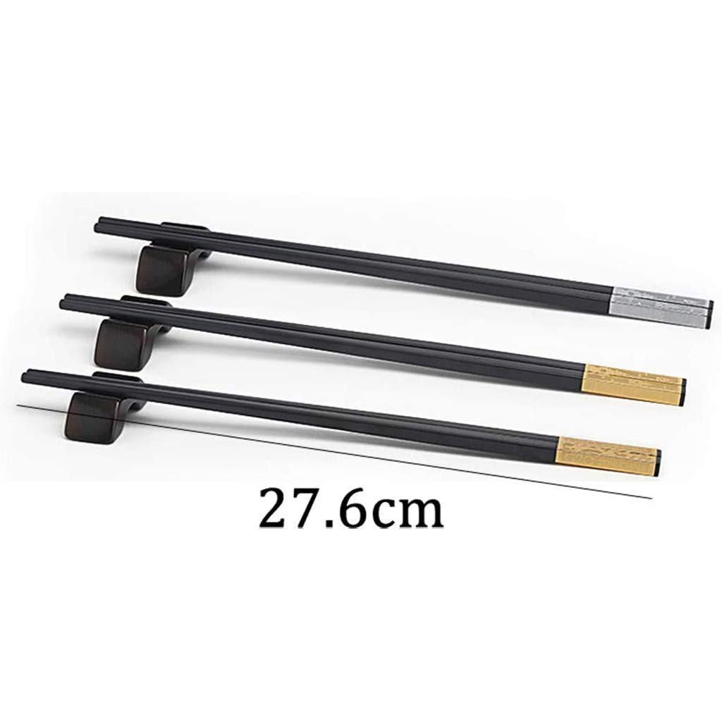 FAMMIX Fiberglass-Essstäbchen Mit Geschenkbox, Stäbchen Wiederverwendbar, 10 Paare Schwarzer Japanischer Koreanischer Sushi-Essstäbchen Geschenk, Spülmaschinen Sicher B