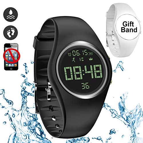 Feifuns Smart Watch Non-Bluetooth Kids Pedometer Watch Sport Wristband Ip68 Water-Resistant Step Counter Fitness Tracker With Step/Distance/Calorie/Clock/Timer For Walk Kid Men Women (Black+Band) #TOP7