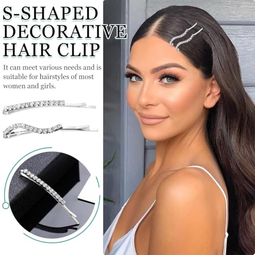 Kristall Haarnadeln, 8 Stück Strass Bobby Pin, Diamant Haarspangen, Glänzende Haarspangen, Metall Haarschmuck für Frauen Mädchen Dame