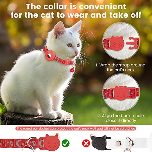 Image of Airtag Cat Collar, Striking Collar for Cat with Safety Buckle and Waterproof Air Tag Holder in 3 /8 inch Width, Cat Airtag Collar, Cat GPS Tracker Collar Compatible with Apple Airtag for Cat Puppy