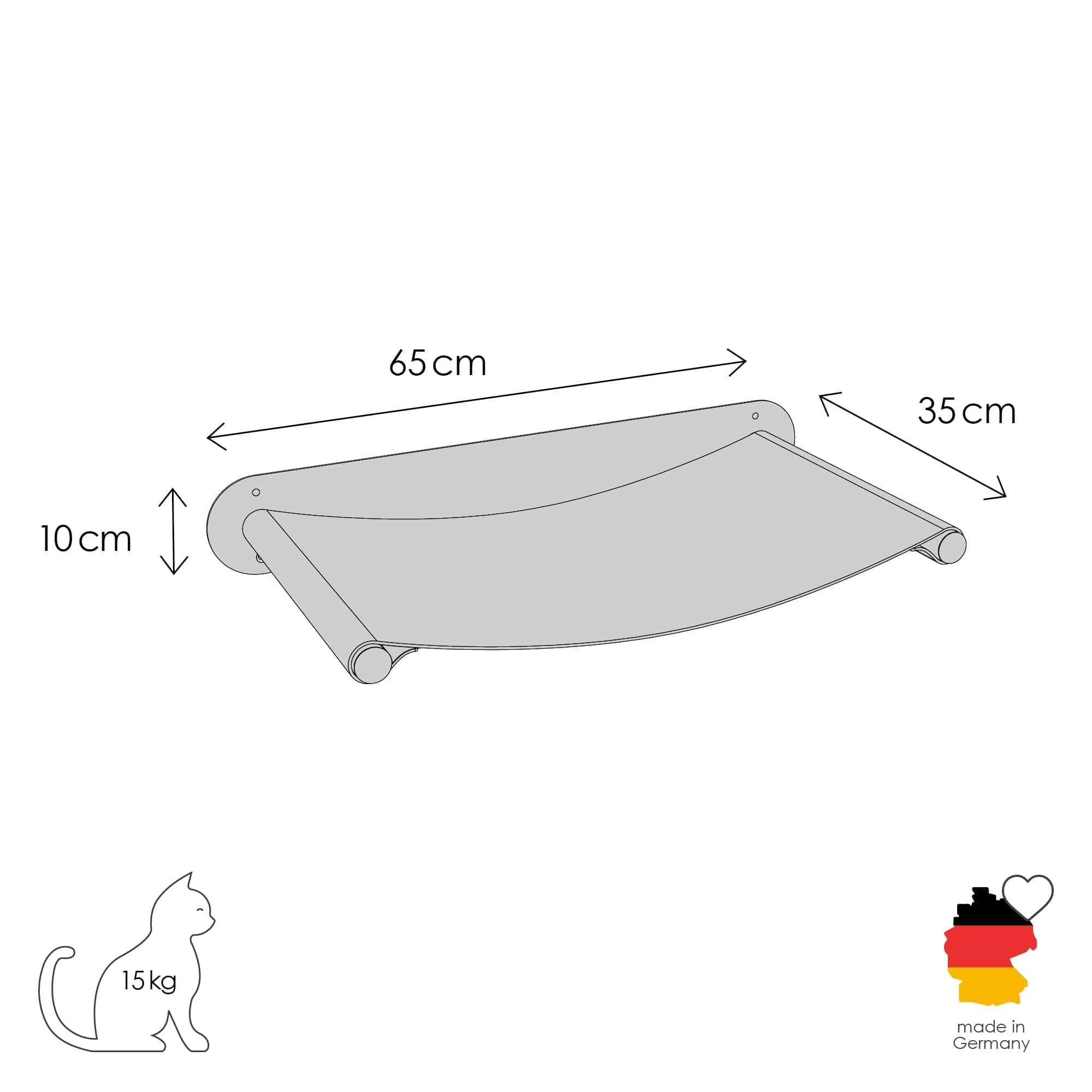 LucyBalu® Swing Hamac Mural pour Chat en Feutre Naturel I Blanc