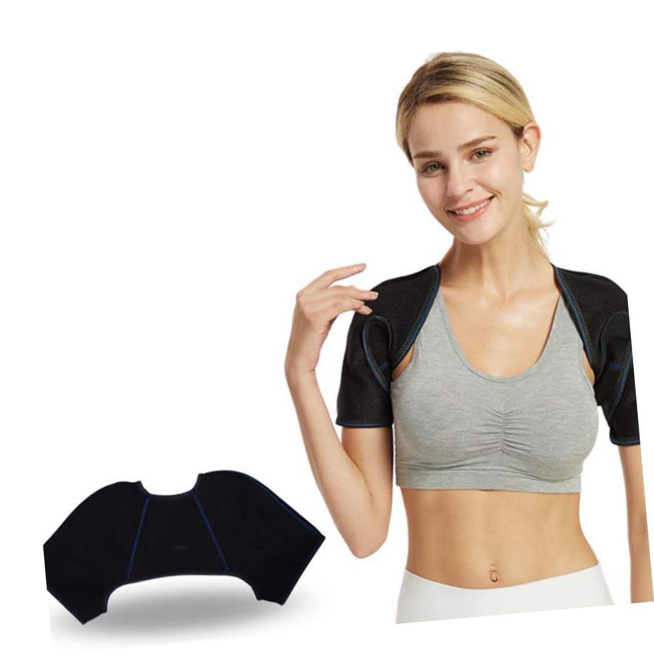 TOVINANNA Elastic Support Belt Self-heating Shoulder Pad for Rotator Cuff Shoulder Size l Men/