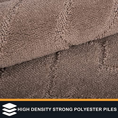 PURRUGS Dirt Trapping Door Mat 32" x 70", Non-Slip Machine Washable Entry Rug, Shoe Scraper, Dog Doormat, Super Absorbent Welcome Mat for Front & Back Door, Muddy Wet Shoes & Paws, Grayish Brown