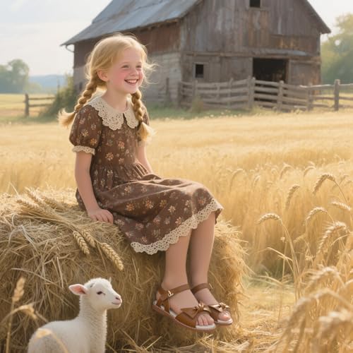 THEE BRON Toddler Girls Wedding Princess Sandals - Comfortable Sparkly Shoes for Festive Dress-Up2