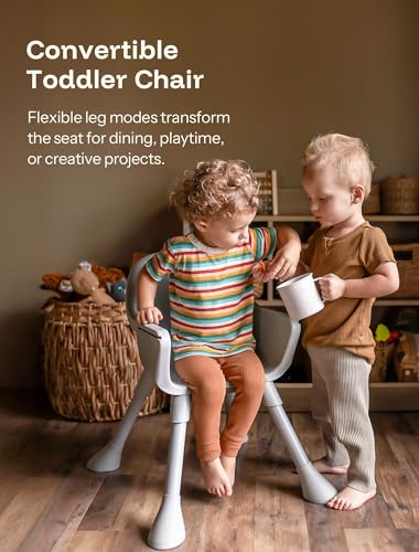 Image of HARPPA Caspio Lite High Chair, Convertible Baby Feeding Chair with Footrest | Wipeable High Chairs for Babies and Toddlers, Wide Stable Base, Reinforced X-Bracket, Adjustable Double Tray, Posture Support