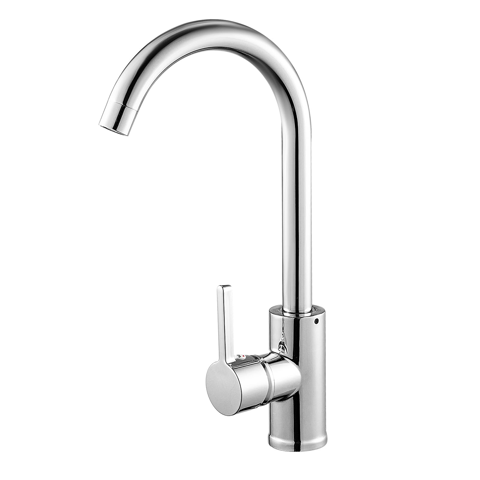 Holdfiturn Kitchen Sink Tap Brushed Nickel Single Lever 360º Swivel Spout