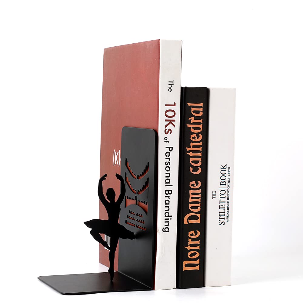 I-TOTAL Supporto per Libri Simpatico in Metallo, Fermalibri Reggilibri per Scaffale Tavolo Idea Regalo (BALLERINA)