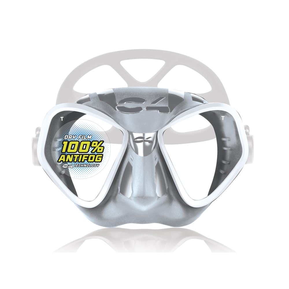 C4 Maschera modello CONDO-R Subacquea per Apnea Pesca sub Snorkeling e Immersioni Colore Black - Snake Camu - Carbon