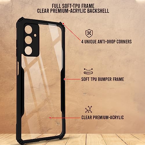 Image of Jkobi Back Cover Case for Samsung Galaxy M14 5G (Shockproof with Polycarbonate Clear Panel | Professional Black)
