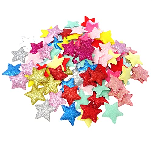 Honbay 100 piezas con purpurina en forma de estrella, apliques de...