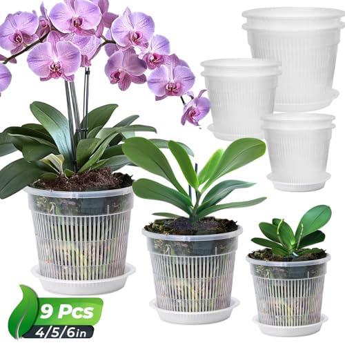 T4U Orchid Pot, 9 Pack Orchid Pots with Holes and...