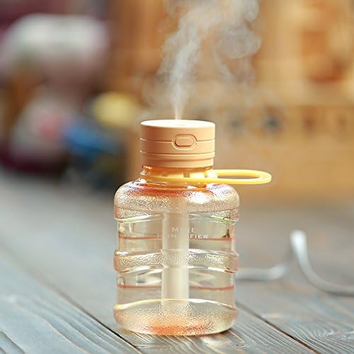 300ml Desk Humidifier LED Night Light Cool Mist Humidifier with Timed auto Shutdown for Office Home Car Baby (Bucket)