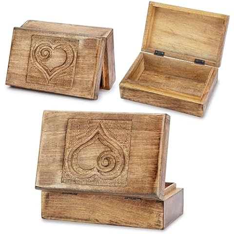 Ajuny Handcrafted Wooden Jewelry Storage Box Cover