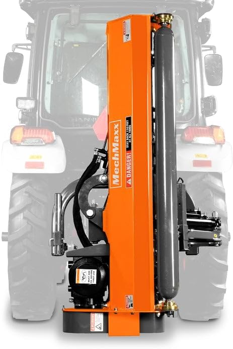 MechMaxx VAM60 Flail Mower in a highly tilted, almost vertical position