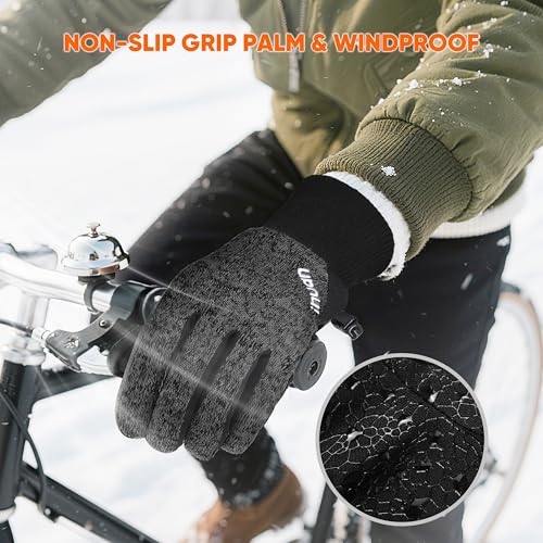 Image of ihuan Winter Waterproof Gloves Cold Weather - Snow Ski Windproof for Men Women, Warm Touchscreen Thermal for Running Cycling