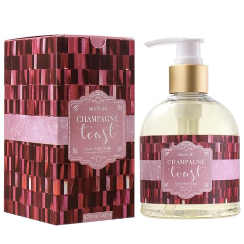 Image of ROMIIE ZOI Liquid Hand Soap with Gift Box, Champagne,Moisturizing, 260 ml /8.7 fl oz