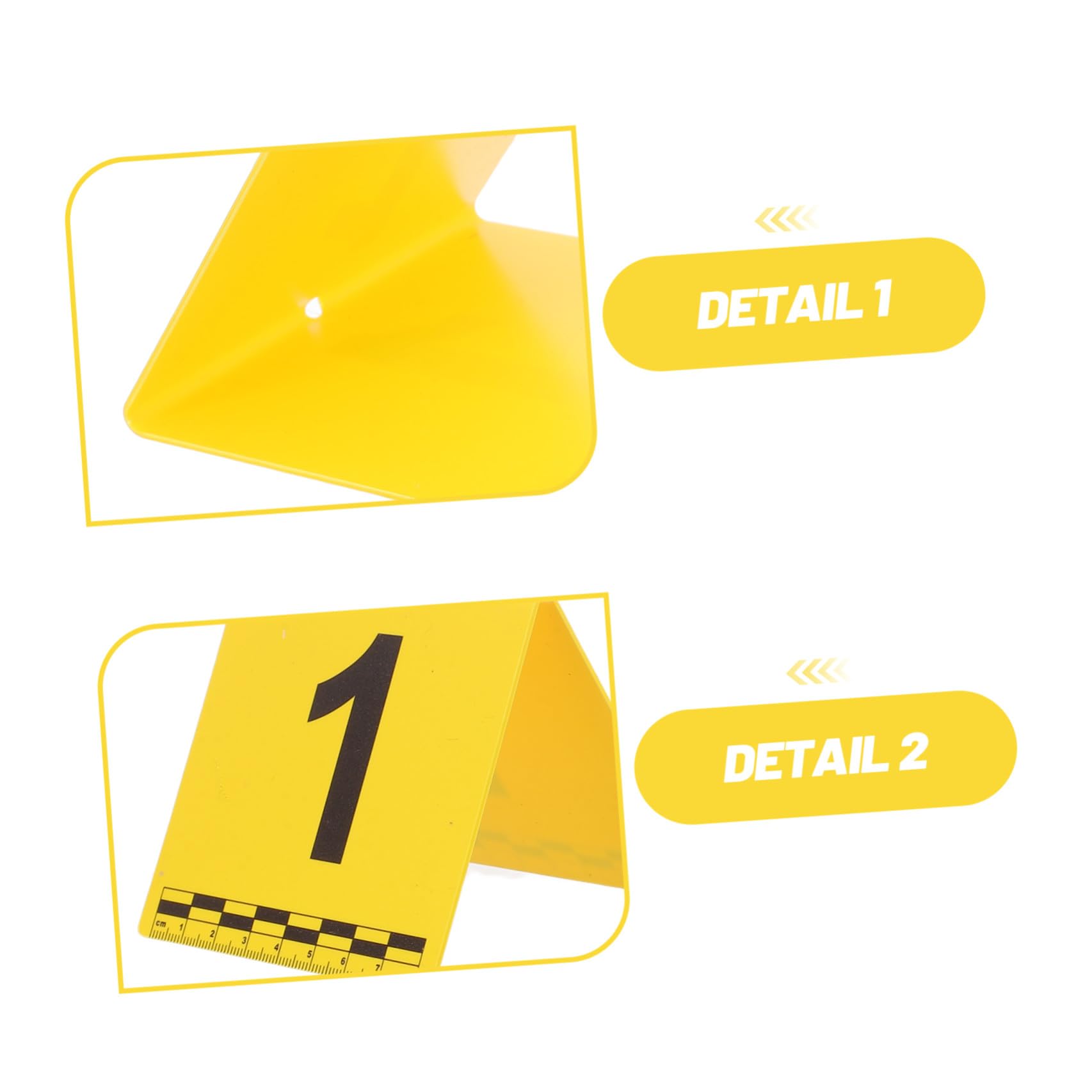 NUOBESTY Marcatori di Scena del Crimine in Plastica Gialla Struttura Verticale Leggera per Identificazione Prove, per Scene del Crimine e Giochi di Festa, Set