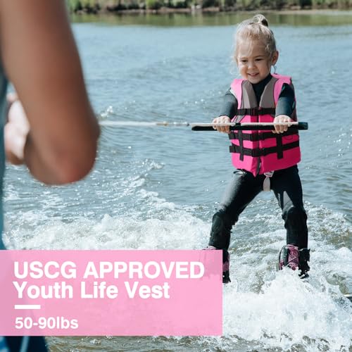 Image of Leader Accessories USCG Approved Life Jacket Vest for Youth 50-90 lbs