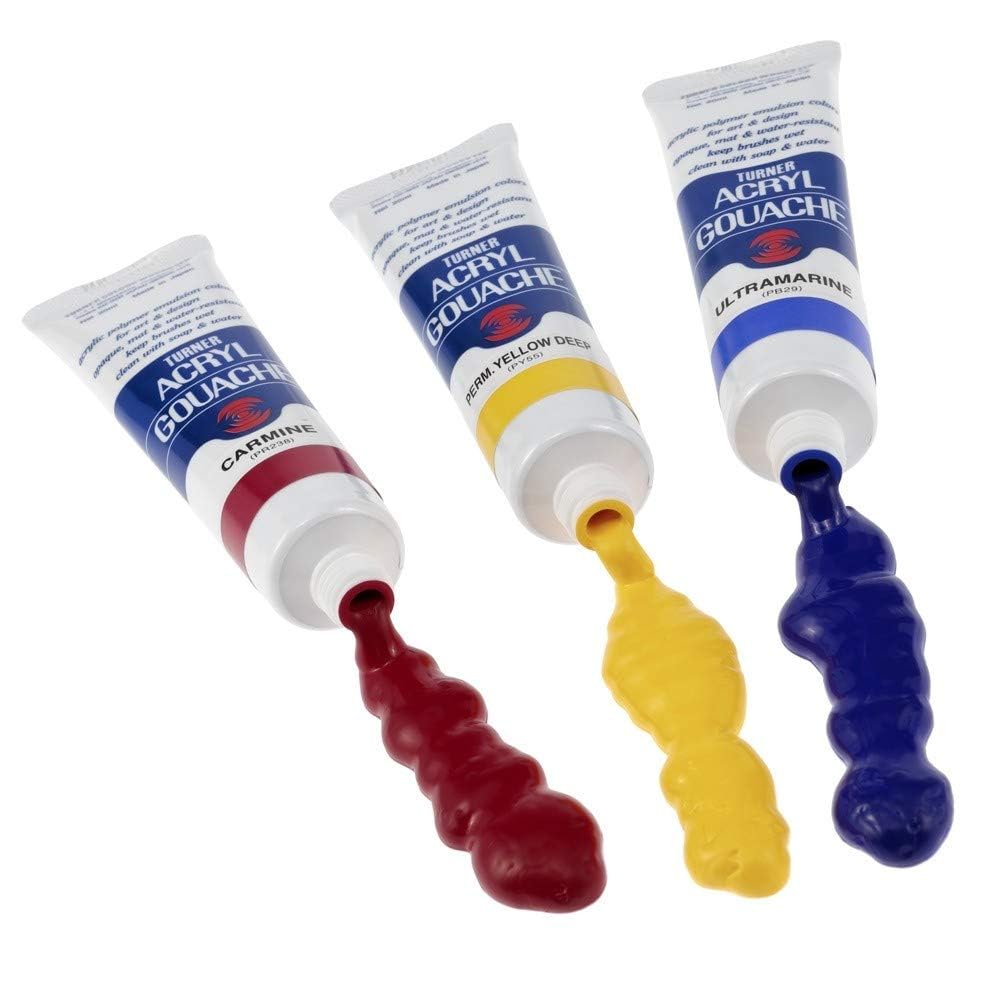 Turner Colour Works zestaw farb akrylowych, gwasz, super skoncentrowane, żywe akryle, szybkoschnące, aksamitne matowe wykończenie, zestaw 72 szt., tubki 20 ml