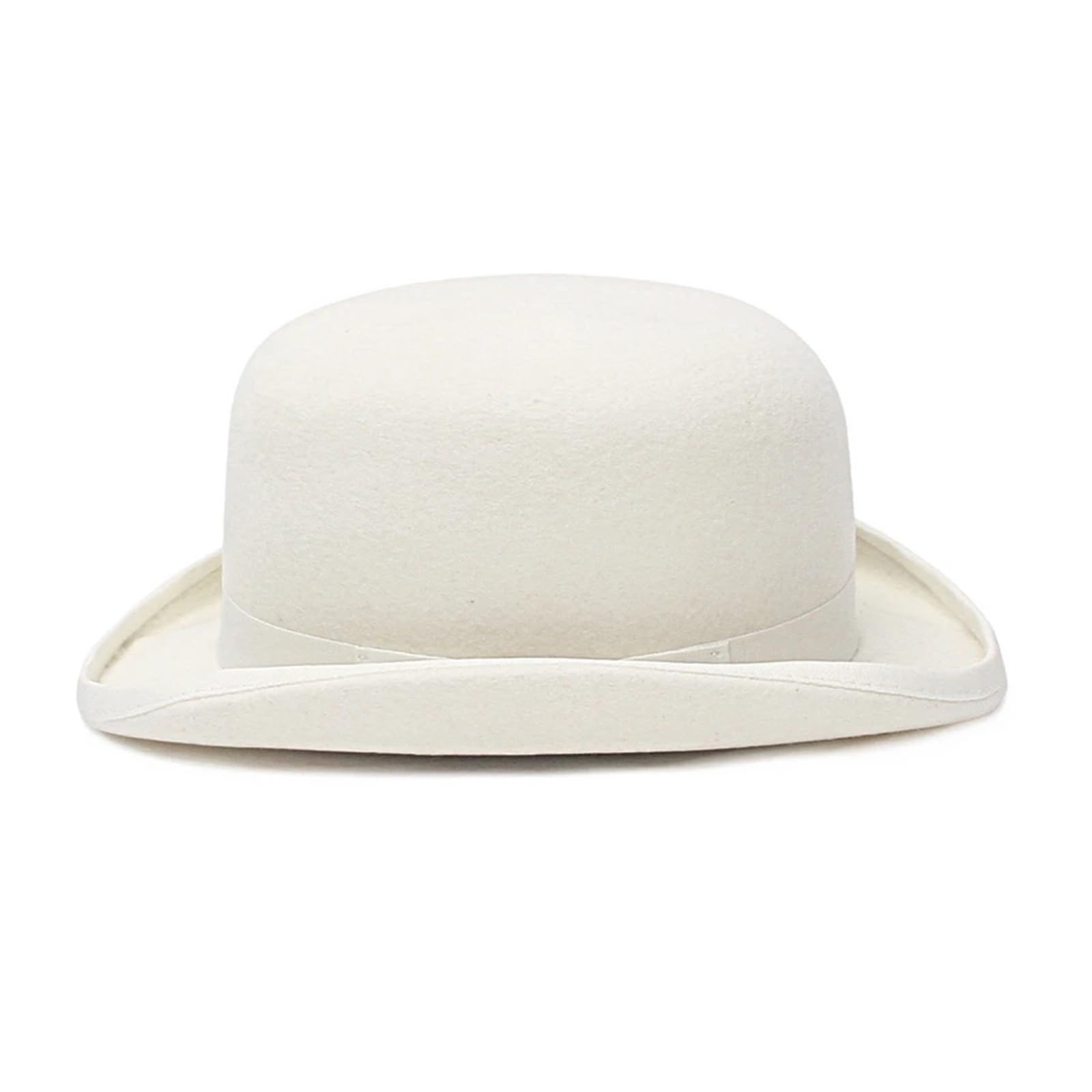 Melone Hut Filz Weiß Bowler Hut for Männer/Frauen Satin Gefüttert Party Formale Fedora Kostüm Zauberer Kappe