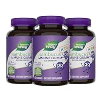 Nature's Way Sambucus Elderberry Immune Gummies for Kids with Black Elderberry Extract, Vitamin C and Zinc, Immune Support Gummies*, 60 Count (Set of 3)