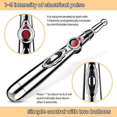 Acupuncture Pen,CAMTOA Electronic Acupuncture Pen,Meridian Acupuncture Pen with 5 Massage Energy Pain Therapy