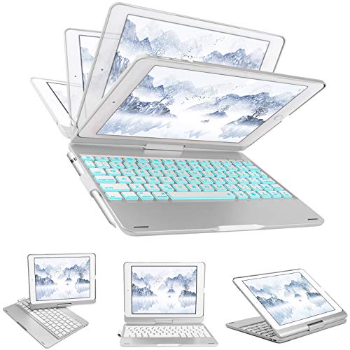 Buy 1 get 1 Touchpad Keyboard Case for iPad Pro 12.9 2021/2020/2018[5th/4th/3th Gen],iPad Pro 12.9 Case with 7 RGB Backlight Colors,Slim Keyboard,360°Rotatable,Apple Pencil Holder (White)