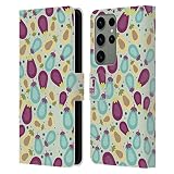 Sistema de cierre magnético Head Case Designs Aguacate Lote de Patrones de Frutas 2 Carcasa de Cuero Tipo Libro Compatible con Samsung Galaxy S23 Ultra 5G