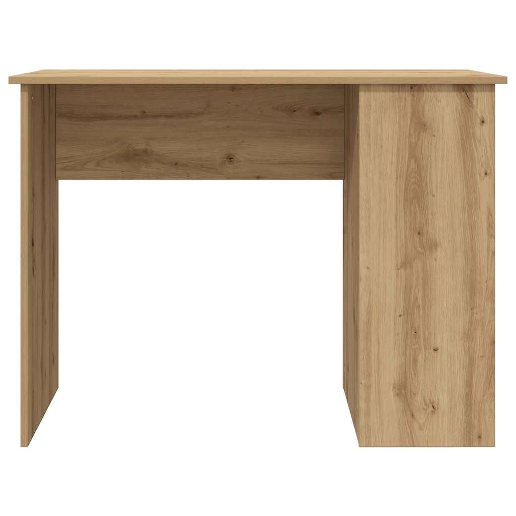 Biurko z drewna dębowego Artisan 100 x 55 x 75 cm z miejscem do przechowywania i szufladą, ergonomiczne biurko komputerowe do biura, biura domowego i gabinetu, zajmuje mało miejsca i jest