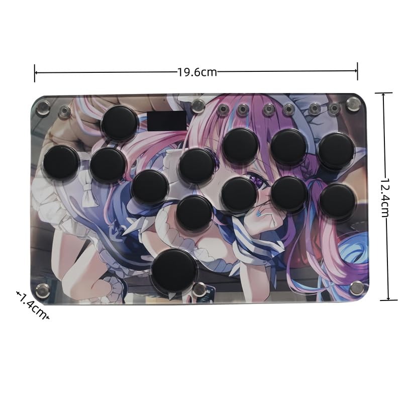 XIAO SHI MIN STORY Mini Arcade Game Controller for PC/PS3/PS4/Switch/Steam, with RGB Lights & Hot Swap, All Buttons Gaming Gamepad For Fighting, Support Custom