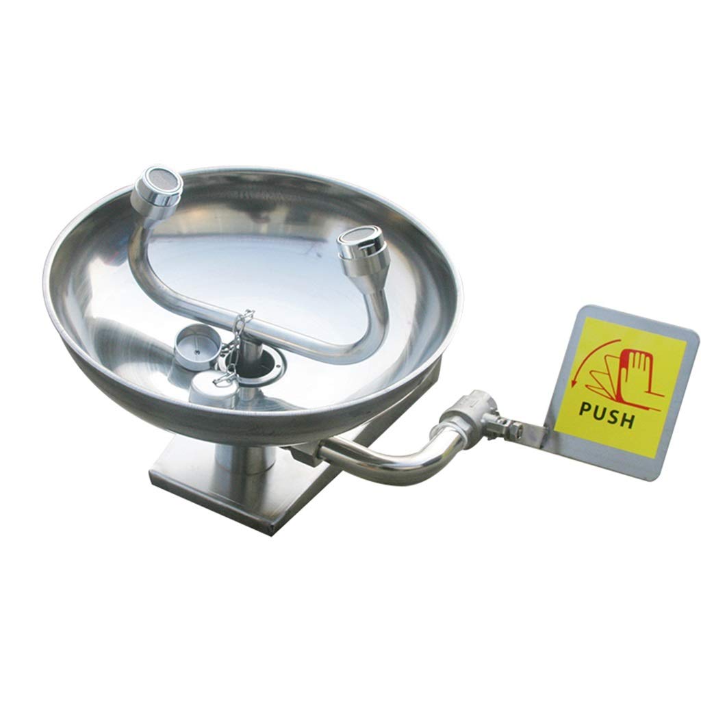 Estación lavaojos, Ducha lavaojos de Emergencia, Sistema de Ducha Facial con solución lavaojos de Acero Inoxidable, Estilo 3,Style 3