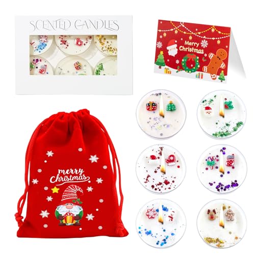 Duftkerzen Set, 6 Stück Christmas Scented Candle +Kordeltasche...