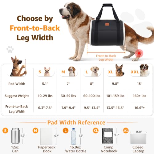 Image of Adjustable Heavy Duty Dog Lift Harness for Giant Dogs Hind Leg Support