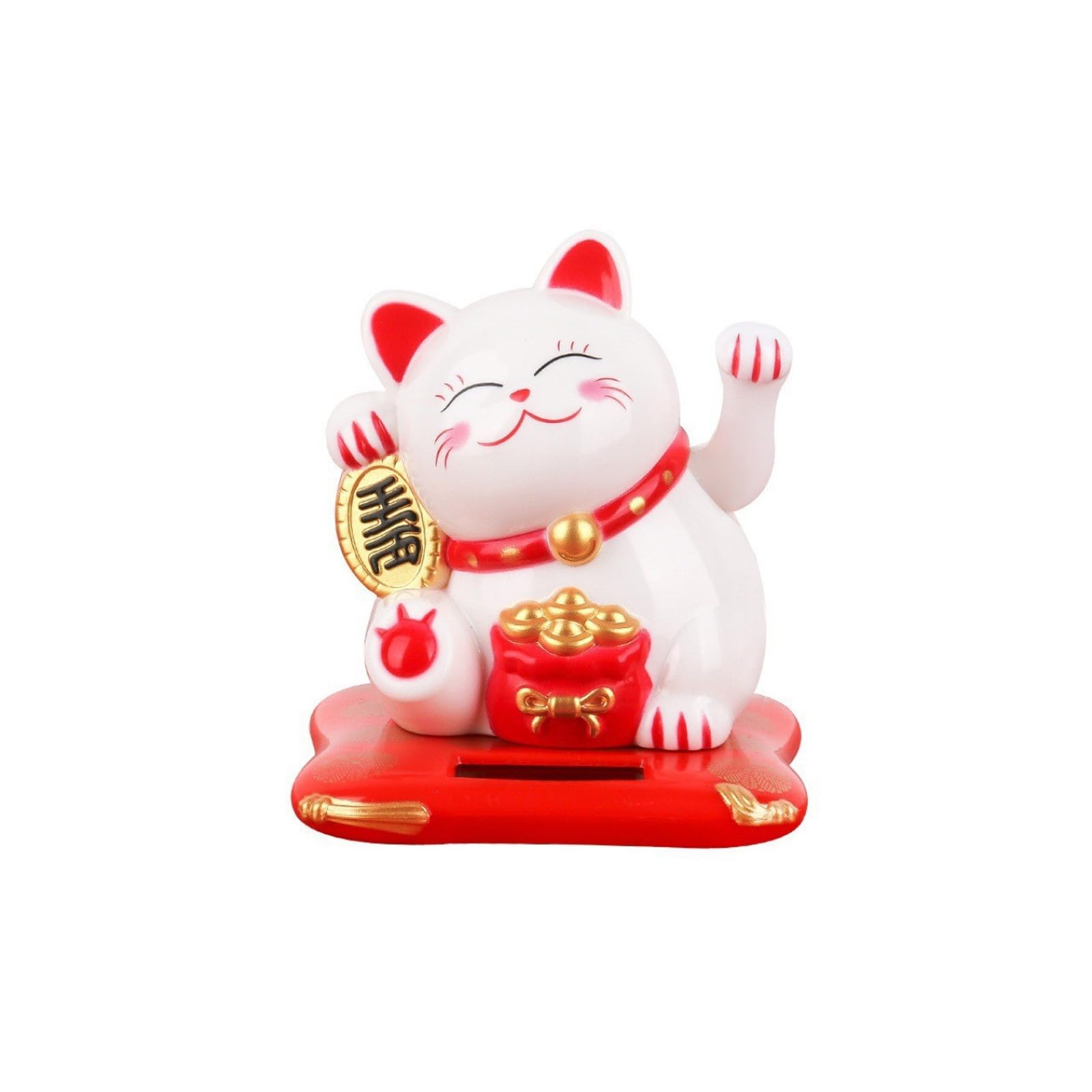 Hsioluted Quiet Solar Wealth Puss Car Charm 5.5 Inch Polystyrene Decorative Symbol for Best Vehicle Interior Deck Battery Complimentary Solar Successful Puss Display Deck