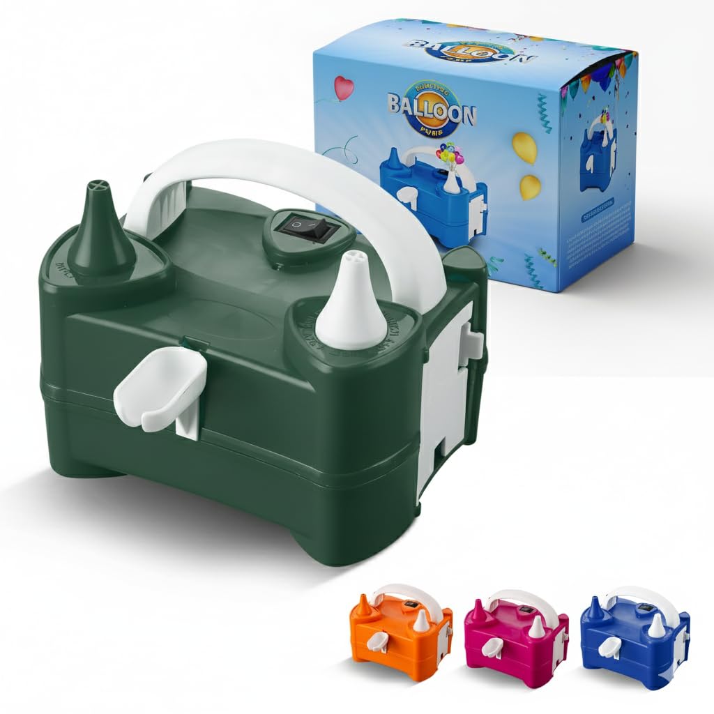 Electric Balloon Pump, Portable Dual Nozzle Air Pump for Balloons 220v-240v 600w, Balloon Machine for Bulk Balloons Filling, Balloon Pump for Outdoor Recreations