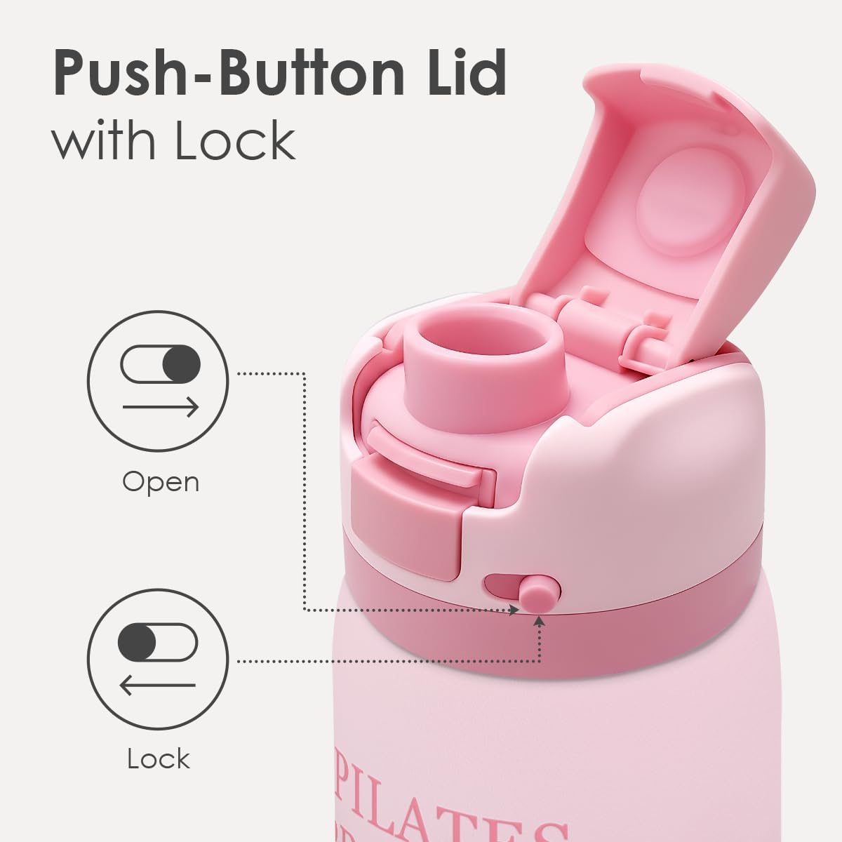 Pilates Insulated Stainless Steel Water Bottle with Straw for Sports and Travel, Pilates Princess, 32oz, Gifts for Women Workout Pilates Lover Birthday Christmas - Image 3